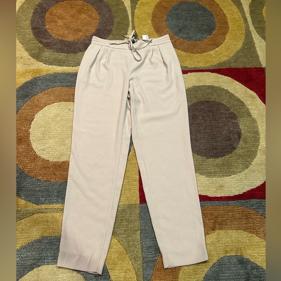 Zara Pants - NWOT Zara Beige Lightweight Thin Drawstring Pants High Rise Ankle Women’s Small
